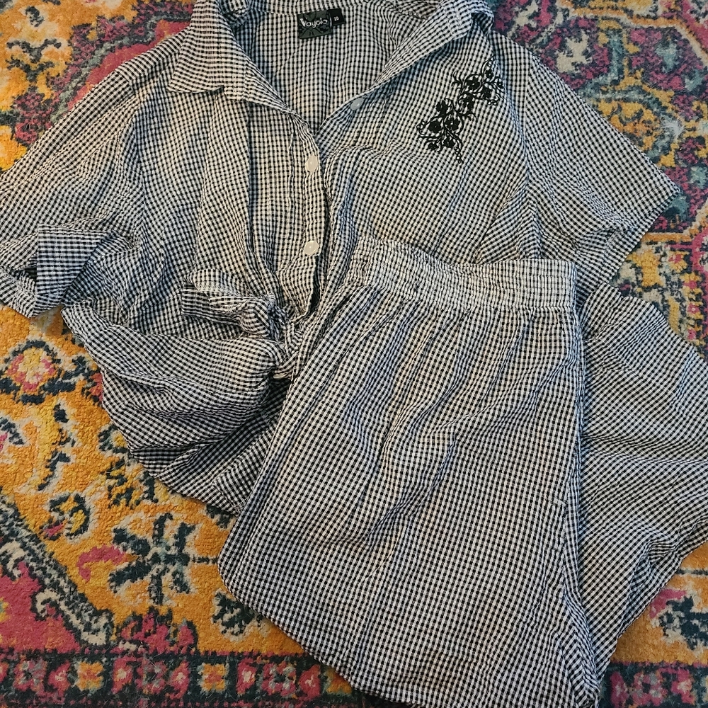 Vintage Gingham Matching Set